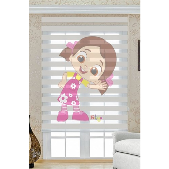 Nakışlı Zebra Perde